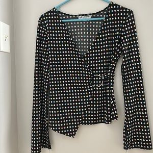 Vintage Self Esteem Polka Dot Wrap Top